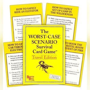 🩵The Worst Case Scenario 2003 Tin Travel Edition Survival Card Game